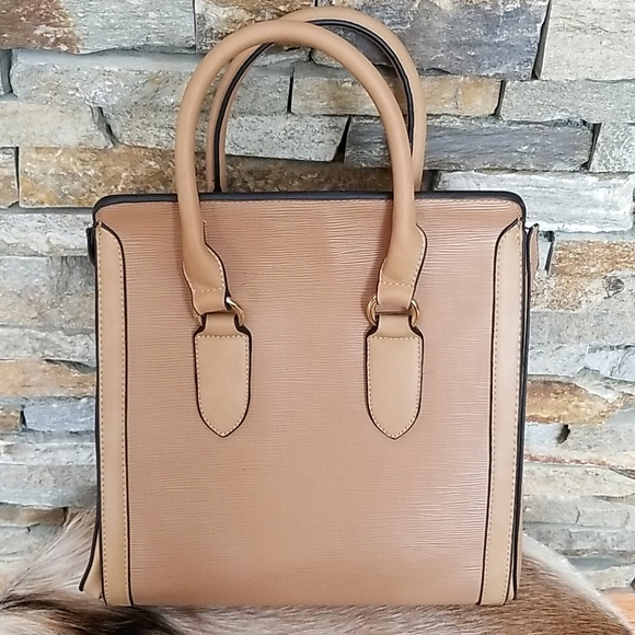 Tan Faux Leather Extra Large Shoulder Tote Bag With Removable Strap - Picture 5 of 16